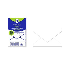 Pacote com 10 envelopes de papel Bismark, 90 g/m² - Medidas: 76 x 120 mm - Branco