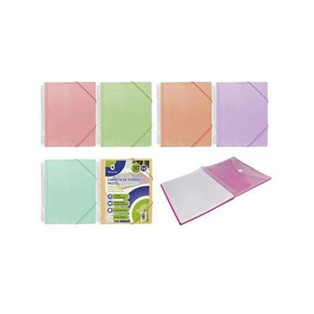 Pasta Espiral Bismark com 30 Folhas Transparentes - Polipropileno - Tamanho A4 - Espiral de Plástico Resistente - Abertura 360° 