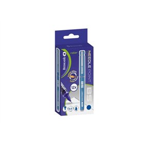 Caneta de tinta líquida Bismark com ponta de agulha - Escrita suave - Alta precisão - Azul
