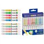 Kit com 10 Marcadores Fluorescentes Bismark de Longa Duração - 5 Neon e 5 Pastel - Tinta Líquida - Ponta Chanfrada - Ideal para 