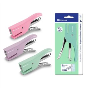 Grampeador de Alicate Bismark + 1000 Grampos 24/6 - Capacidade de Grampeamento de 25 Folhas - Design Ergonômico - Alta Durabilid