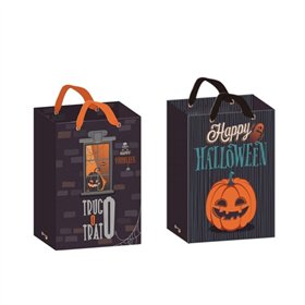 Sacola de Papel Bismark Halloween - Alças em Laço - 2 Modelos Aleatórios