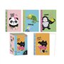 Caderno grampeado Bismark Animals A5 com 32 folhas lisas - Capa com estampas de animais - Toque suave - 4 modelos diferentes
