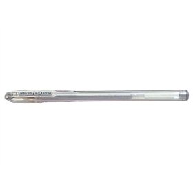 Caneta em gel Pilot G1 - Recarregável - Ponta esferográfica de 0,7 mm - Traço de 0,32 mm - Corpo transparente - Prateada