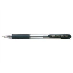 Caneta Esferográfica Retrátil Pilot SuperGrip - Ponta Redonda de 1,0 mm - Espessura da Linha de 0,27 mm - Tinta à Base de Óleo -