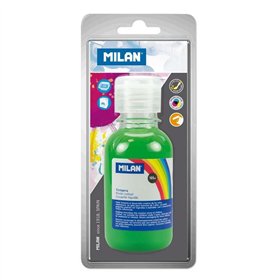 Tinta têmpera Milan em frasco de 125ml - Tampa dosadora - Secagem rápida - Misturável - Verde claro
