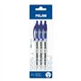 Conjunto de 3 canetas esferográficas retráteis Milan P1 - Ponta redonda de 1 mm - Corpo transparente - Azul