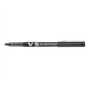 Caneta Rollerball Pilot V5 HI-Tecpoint com Tinta Líquida - Ponta Fina de 0,5 mm - Curso de 0,3 mm - Cor Preta