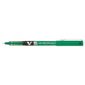 Caneta Rollerball Pilot V5 HI-Tecpoint com Tinta Líquida - Ponta Fina de 0,5 mm - Curso de 0,3 mm - Cor Verde