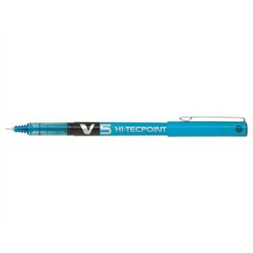 Caneta Rollerball Pilot V5 HI-Tecpoint com Tinta Líquida - Ponta Fina de 0,5 mm - Largura do Traço de 0,3 mm - Azul Claro