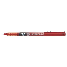 Caneta Rollerball Pilot V5 HI-Tecpoint com Tinta Líquida - Ponta Fina de 0,5 mm - Largura da Linha de 0,3 mm - Vermelha