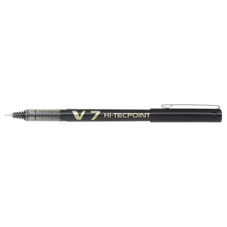 Caneta Rollerball Pilot V7 HI-Tecpoint com Tinta Líquida - Ponta Fina de 0,7 mm - Curso de 0,5 mm - Cor Preta
