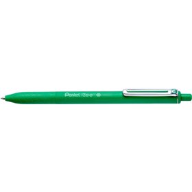 Caneta Esferográfica Retrátil Pentel iZee - Ponta de 0,7 mm - Espessura da Linha de 0,35 mm - Clipe Metálico - Verde