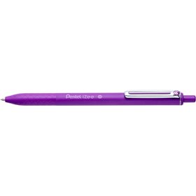 Caneta Esferográfica Retrátil Pentel iZee - Ponta 0,7 mm - Espessura da Linha 0,35 mm - Clipe Metálico - Violeta