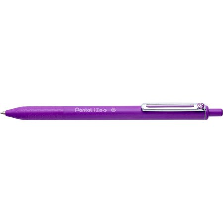 Caneta Esferográfica Retrátil Pentel iZee - Ponta 0,7 mm - Espessura da Linha 0,35 mm - Clipe Metálico - Violeta