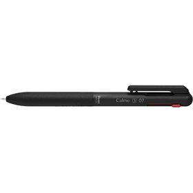 Caneta esferográfica retrátil Pentel Calme de 3 cores, ponta de 0,7 mm - corpo preto - tinta azul, vermelha e preta