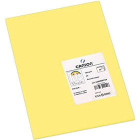 Pacote com 50 folhas de cartolina Canson Guarro Iris A4, 185g - 21x29,7cm - Amarelo Limão