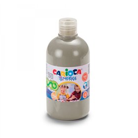 Tinta têmpera Carioca em frasco de 500ml - Super lavável - Fácil de misturar - Alta opacidade - Cor prata