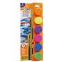 Kit Carioca Neon com 6 tintas têmpera em potes de 25ml + pincel - Super laváveis - Misturáveis - Cores neon sortidas