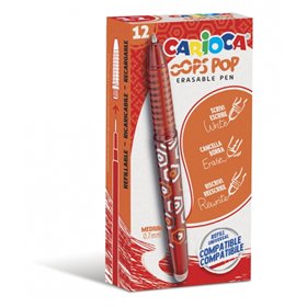 Canetas Apagáveis Carioca Oops Pop - Tinta Termossensível - Empunhadura Texturizada - Ponta de 0,7 mm - Borracha Dupla - Refis C