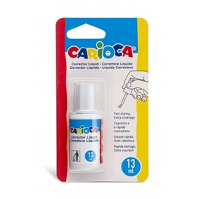 Corretivo Líquido Carioca - Pincel de Nylon Macio e Preciso - Adequado para Todos os Tipos de Papel - Secagem Rápida - Branco