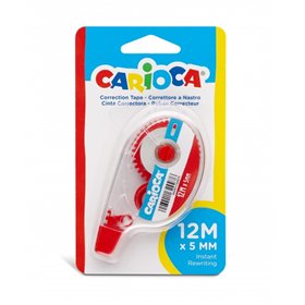 Fita Corretiva Carioca 5mm x 12m - Ideal para Qualquer Tipo de Papel - Branca