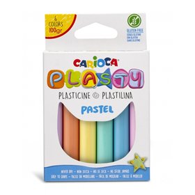 Carioca Pacote com 6 Massas de Modelar em Tons Pastel - Fácil de Usar - Não Seca - Reutilizável - Cores Vibrantes e Misturáveis 