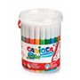 Carioca Pacote Jumbo com 50 Marcadores - Corpo Maxi Octogonal - Tinta Super Lavável - Ponta Maxi Bloqueada de 6mm - Tampa Ventil