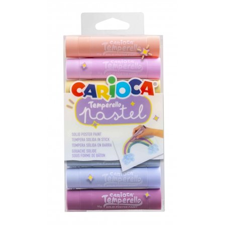 Carioca Temperello - Kit com 8 Tintas Têmpera Sólidas - Alta Cobertura - Fácil de Misturar - Sem Solventes e Lavável - Secagem R