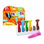 Kit com 6 Canetinhas Carioca Baby Teddy - Super Seguras - Formato Ergonômico - Tinta Super Lavável - Testadas Dermatologicamente