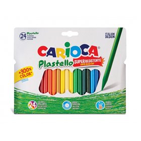 Pacote com 24 massinhas de modelar Carioca Plastello Extra Clean - Não mancham as mãos - Duram três vezes mais - Cores vibrantes