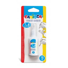 Corretivo Carioca Pen & Brush 2 em 1 - Caneta e Pincel - Pincel de Nylon Macio e Preciso - Ponta Metálica de Precisão - Secagem 
