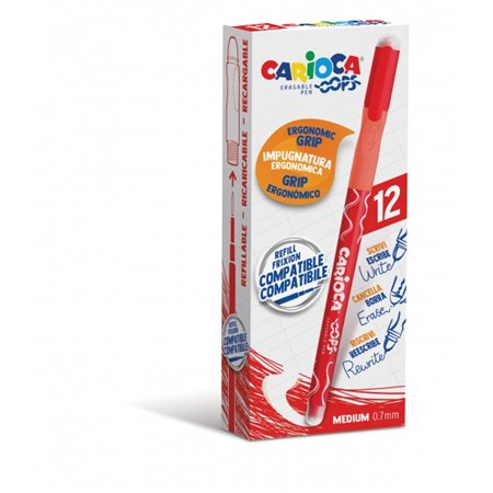 Canetas Apagáveis Carioca Oops - Tinta Termossensível - Empunhadura Triangular Ergonômica - Ponta de 0,7 mm - Borracha Dupla - V