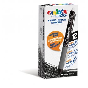 Caneta retrátil apagável Carioca Oops - Tinta termossensível - Empunhadura triangular ergonômica - Ponta de 0,7 mm - Refis compa