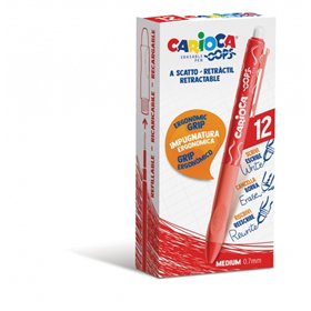 Caneta retrátil apagável Carioca Oops - Tinta termossensível - Empunhadura triangular ergonômica - Ponta de 0,7 mm - Refis compa