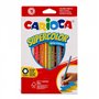 Conjunto de 18 lápis de cor Carioca Supercolor - Corpo hexagonal de madeira - Cores intensas e alta opacidade - Mina de 3,3 mm -
