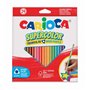 Conjunto de 24 lápis de cor Carioca Supercolor - Corpo triangular de madeira - Cores intensas e alta opacidade - Mina de 3,5 mm 