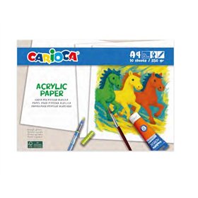 Pacote de Acrílico Carioca com 10 Folhas A4 para Marcadores e Tinta Acrílica - Papel 350gsm - Impede que as Cores Transpareçam