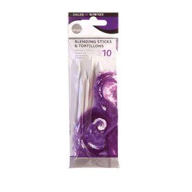 Conjunto de 12 esfuminhos para misturar da Daler Rowney Simply - 4 esfuminhos para misturar e 6 esfuminhos para misturar - Branc