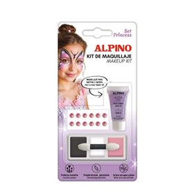 Conjunto de Maquiagem Alpino Princess - Sai com água e sabão - Testado dermatologicamente - Cores sortidas
