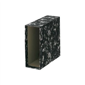 Capa para pasta de arquivo Dohe Natural Quarter Size - Medidas: 226 x 241 x 82 mm - Papelão revestido com papel impresso - Preto
