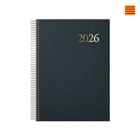 Agenda Anual Espiral Dohe Segovia em Catalão - Um Dia por Página - Sábado e Domingo na Mesma Página - Tamanho 14x20cm - Preta