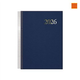 Agenda Anual Espiral Dohe Segovia em Catalão - Um Dia por Página - Sábado e Domingo na Mesma Página - Tamanho 14x20cm - Azul