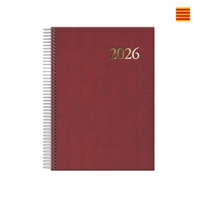 Agenda anual Dohe Segovia com espiral, em catalão - Um dia por página - Sábado e domingo na mesma página - Tamanho 14x20cm - Cor