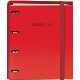 Pasta Dohe Colour Vibes com 4 argolas, cores sortidas, 35 mm, refil com 100 folhas, quadriculado de 5 mm - formato A4 - fechamen