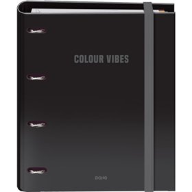 Pasta Dohe Colour Vibes com 4 argolas, argolas mistas de 35 mm, refil com 100 folhas, quadriculado de 5 mm - Formato A4 - Fecho 