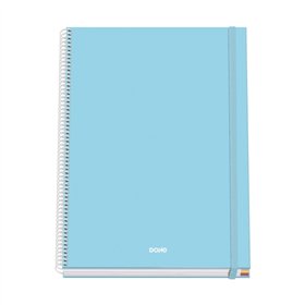 Caderno espiral Dohe Serenity A4, 100 folhas microperfuradas, quadriculado de 5 mm - Capa dura, papelão pautado - Fecho elástico