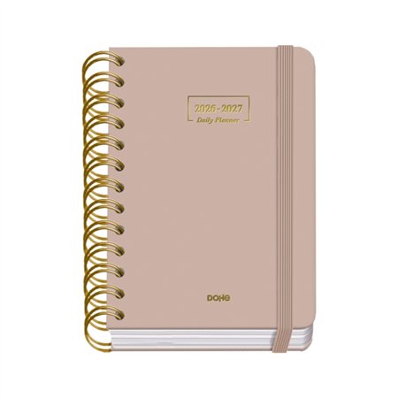 Agenda Escolar Premium Dohe 26/27 - Formato A6 - Um dia por página - Papel offset creme 80g - Capa de cartão laminado - Encadern