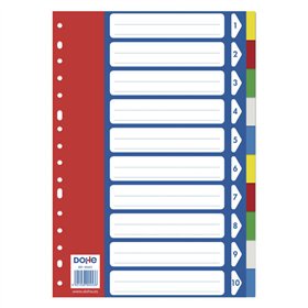 Divisórias Dohe para fichários e pastas de argolas - 120 mícrons - 16 furos - Embalagem individual autoadesiva