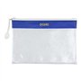 Estojo com fecho de correr Dohe em PVC - 24x17,5mm - Resistente à água - Ideal para documentos A5 - Azul/Transparente